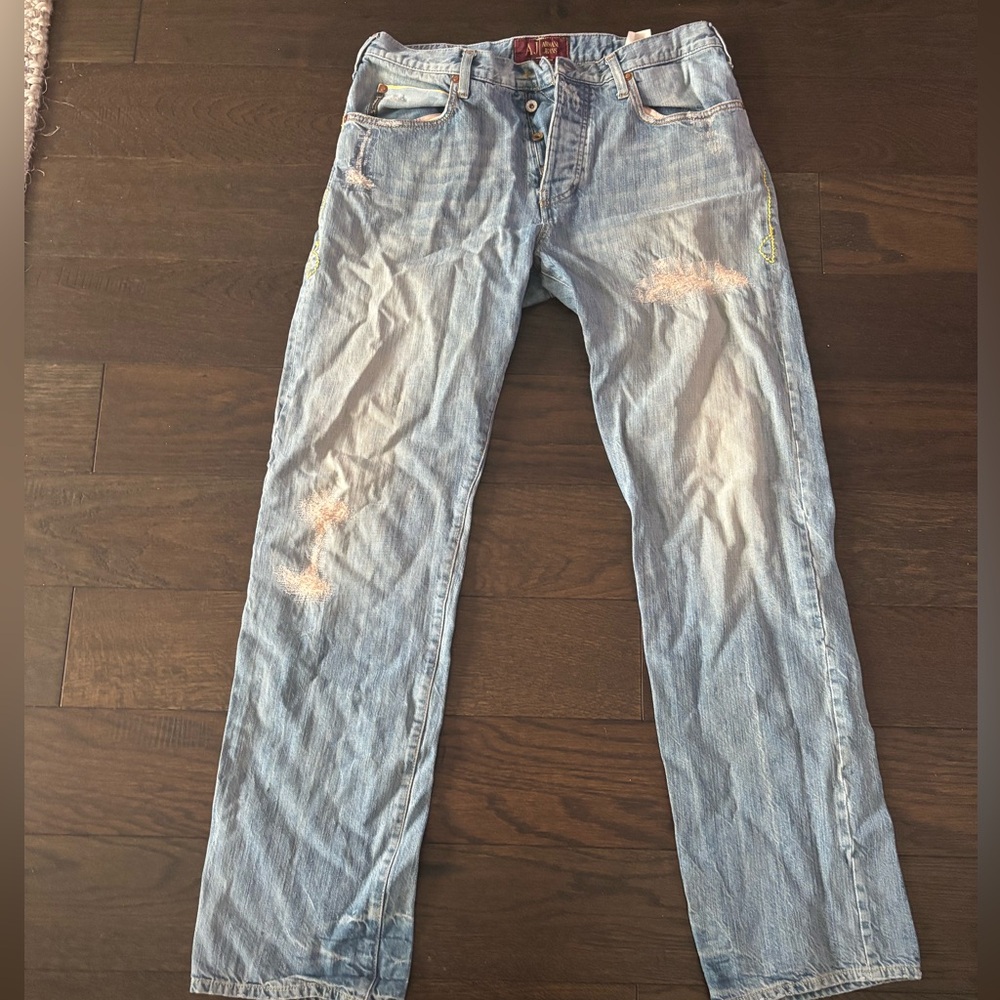 VINTAGE ARMANI JEANS RIPPED-STYLE